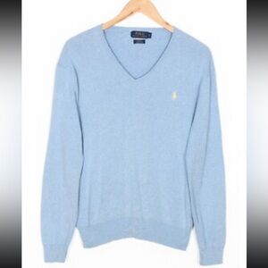 Polo Ralph Lauren Slim Fit Pima Cotton V Neck Sweater Men L